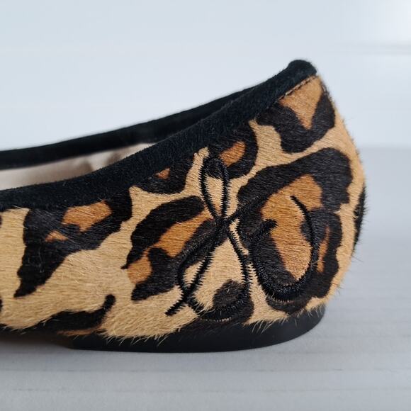 Sam Edelman Felicia Ballet Flats Womens 8 Black Leopard Print Calf Hair Shoes - Picture 10 of 15